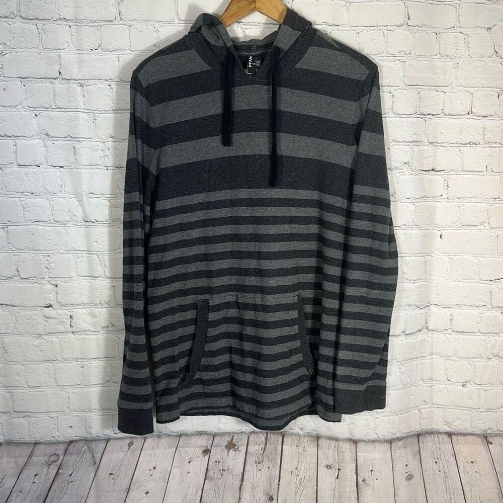 Prana Gray Striped Hoodie